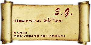 Simonovics Gábor névjegykártya
